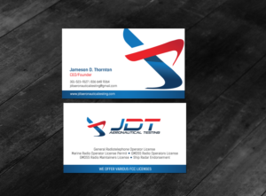 Business Card Design by chandrayaan.creative for JDT Aeronautical Testing | Design: #11939040