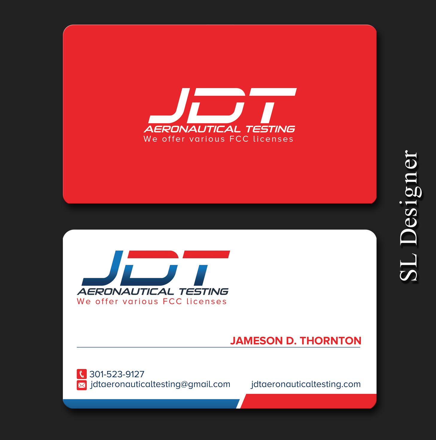Business Card Design by SL Designer for JDT Aeronautical Testing | Design #11904519