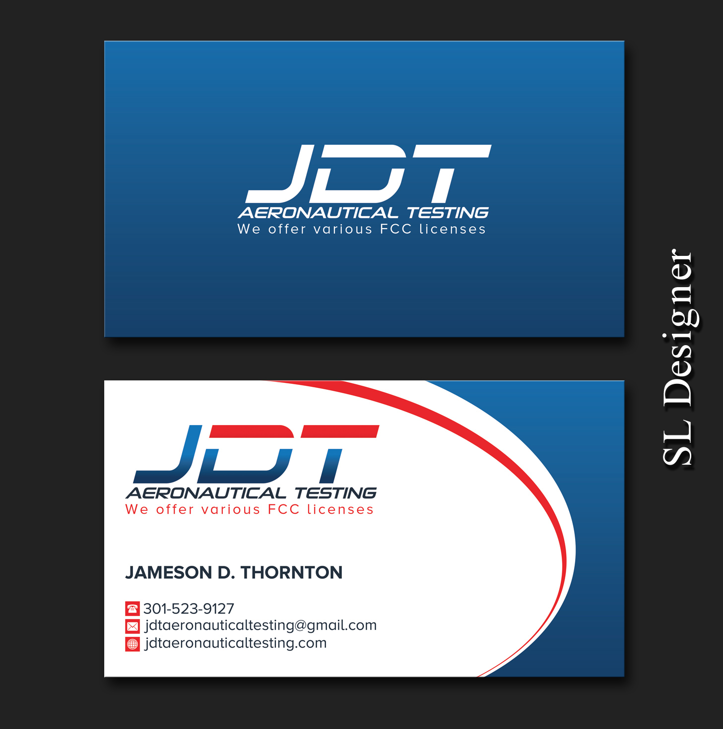Business Card Design by SL Designer for JDT Aeronautical Testing | Design #11904520