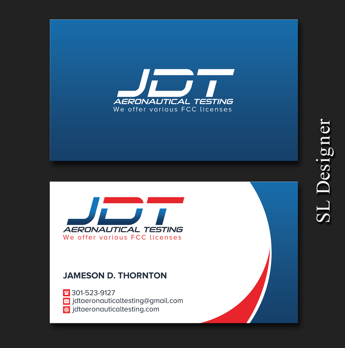 Diseño de Tarjeta de Presentación por SL Designer para JDT Aeronautical Testing | Diseño #11904525