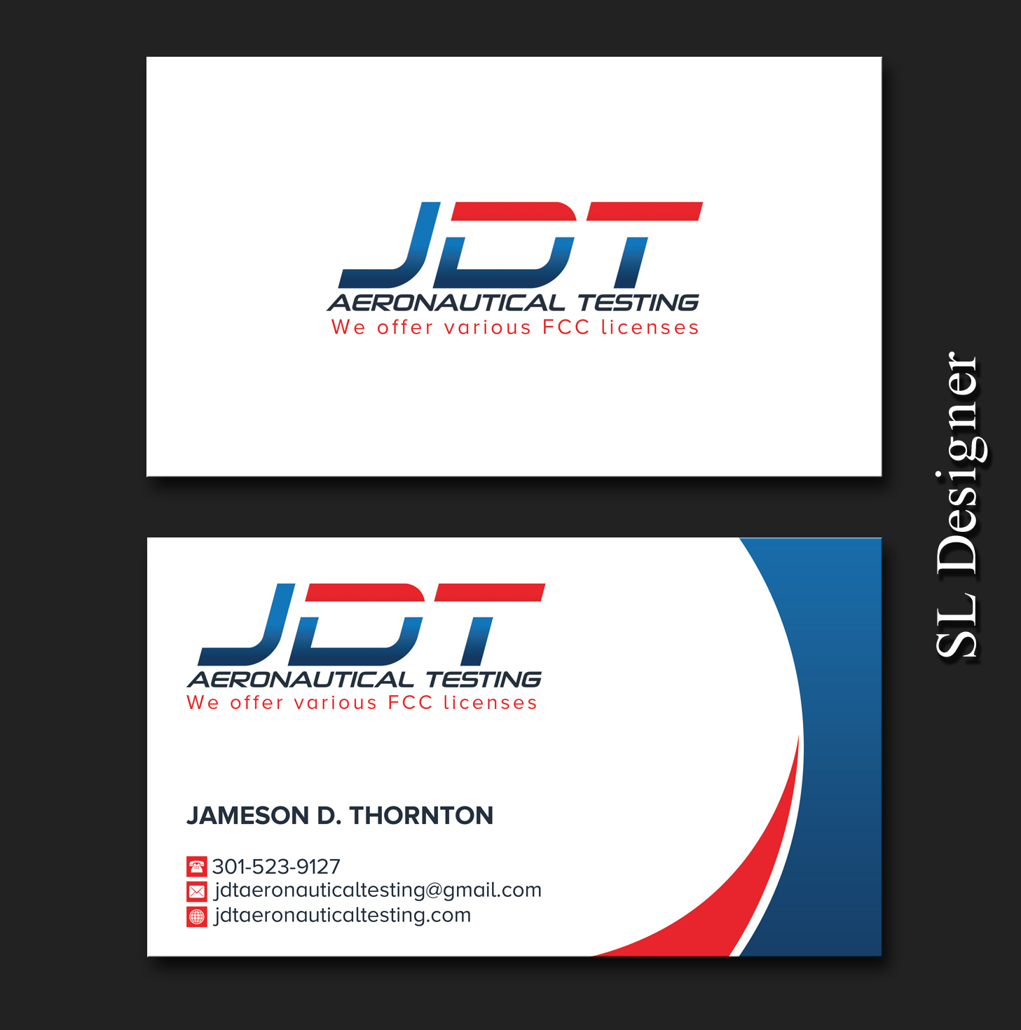Diseño de Tarjeta de Presentación por SL Designer para JDT Aeronautical Testing | Diseño #11904526