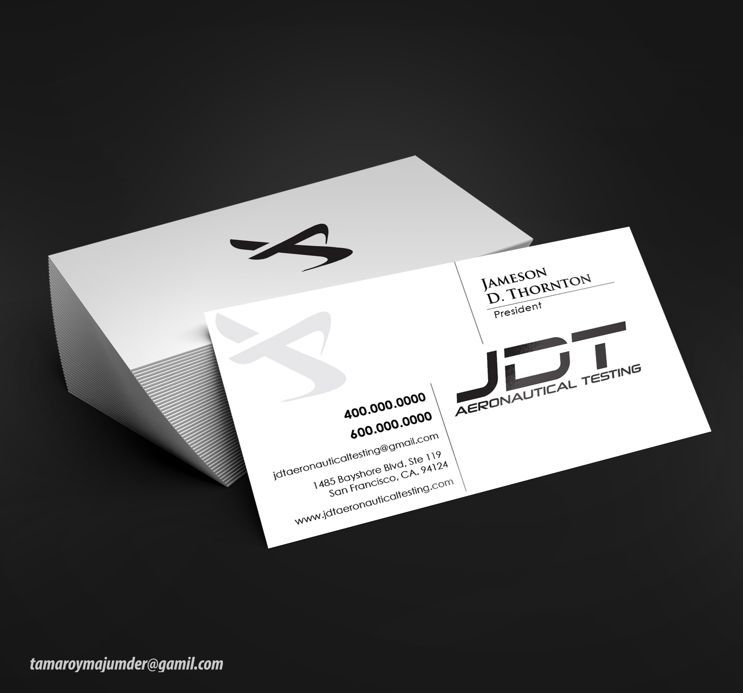 Business Card Design by Tama R.M for JDT Aeronautical Testing | Design #11933176