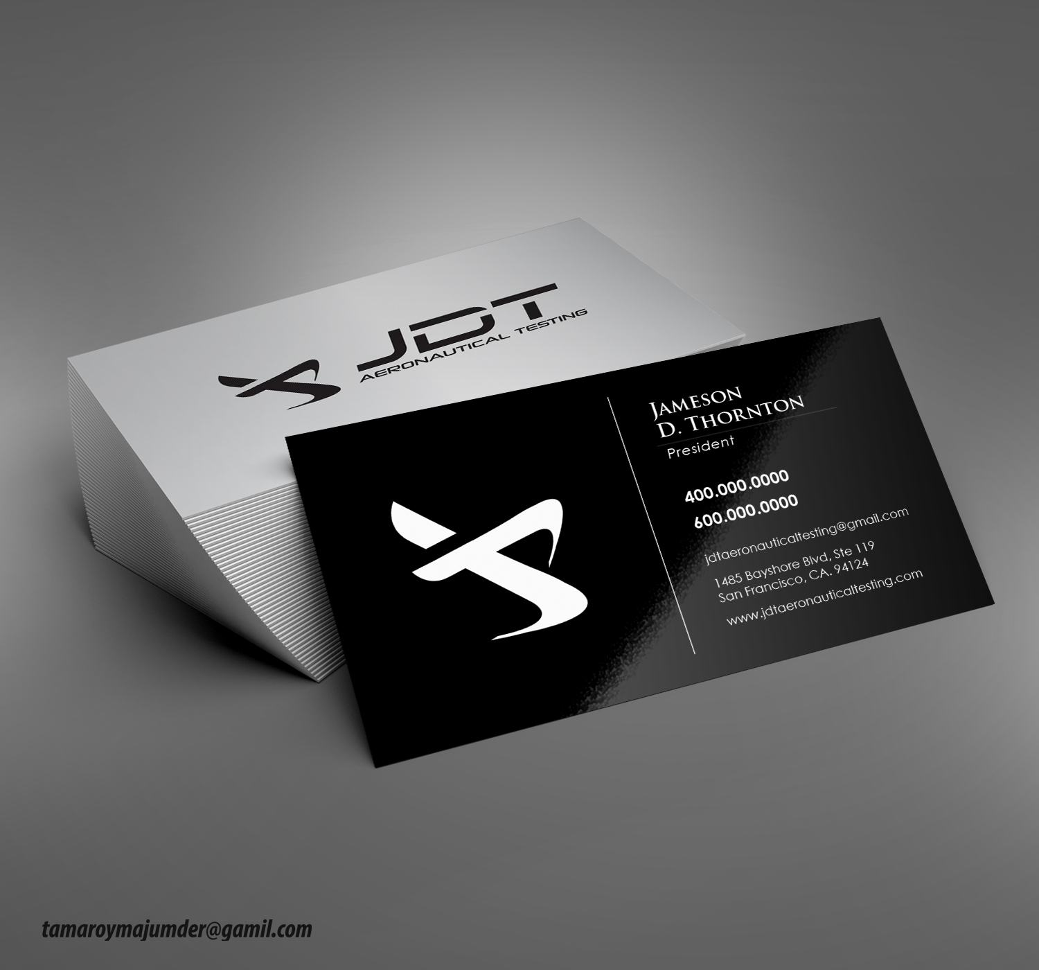 Business Card Design by Tama R.M for JDT Aeronautical Testing | Design #11933177