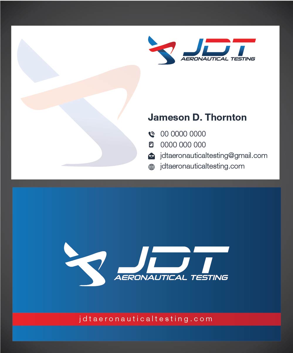 Business Card Design by Isnah Logo for JDT Aeronautical Testing | Design #11909442