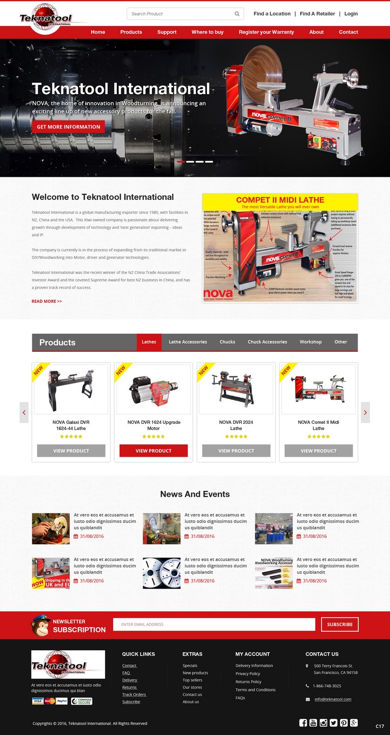 Wordpress Design by pb for Teknatool USA Inc  | Design #11952831