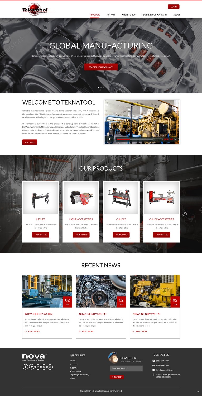 Design Wordpress par pb pour Teknatool USA Inc  | Design #11952853