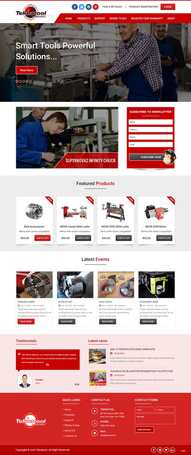 Wordpress Design by pb for Teknatool USA Inc  | Design #11952855