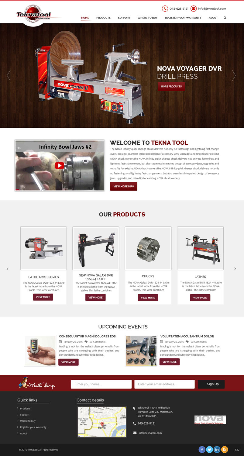 Wordpress Design by pb for Teknatool USA Inc  | Design #11963692