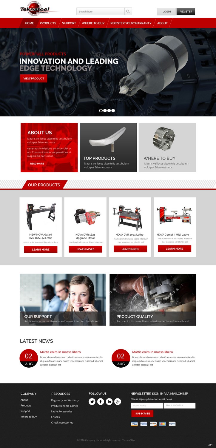 Wordpress Design by pb for Teknatool USA Inc  | Design #11963694