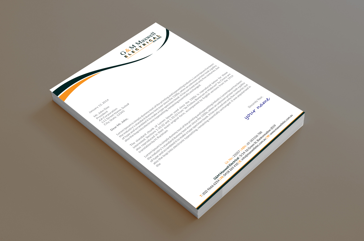 Letterhead Design by alpesh9520 for this project | Design #11909684