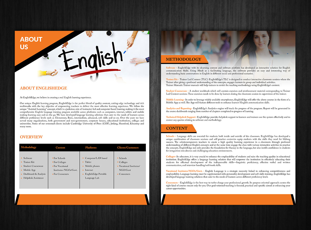 Brochure Design by creative.bugs for Liqvid English Edge Pvt. Ltd   | Design #11917337