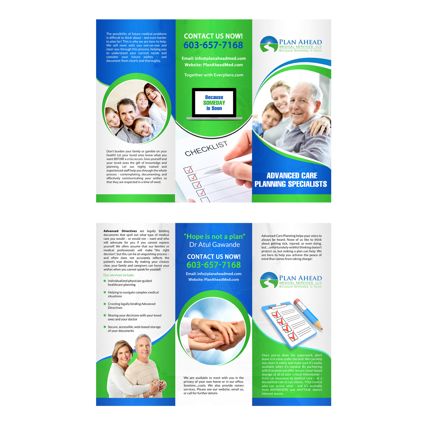 Brochure Design by debdesign for Plan Ahead Medical Services | Design #12531182