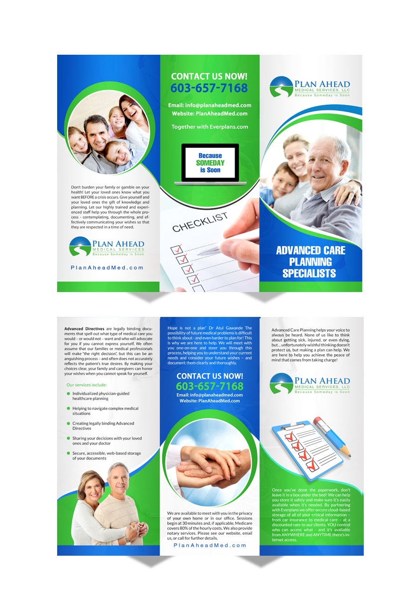 Broschüren-Design von debdesign für Plan Ahead Medical Services | Design #12615394