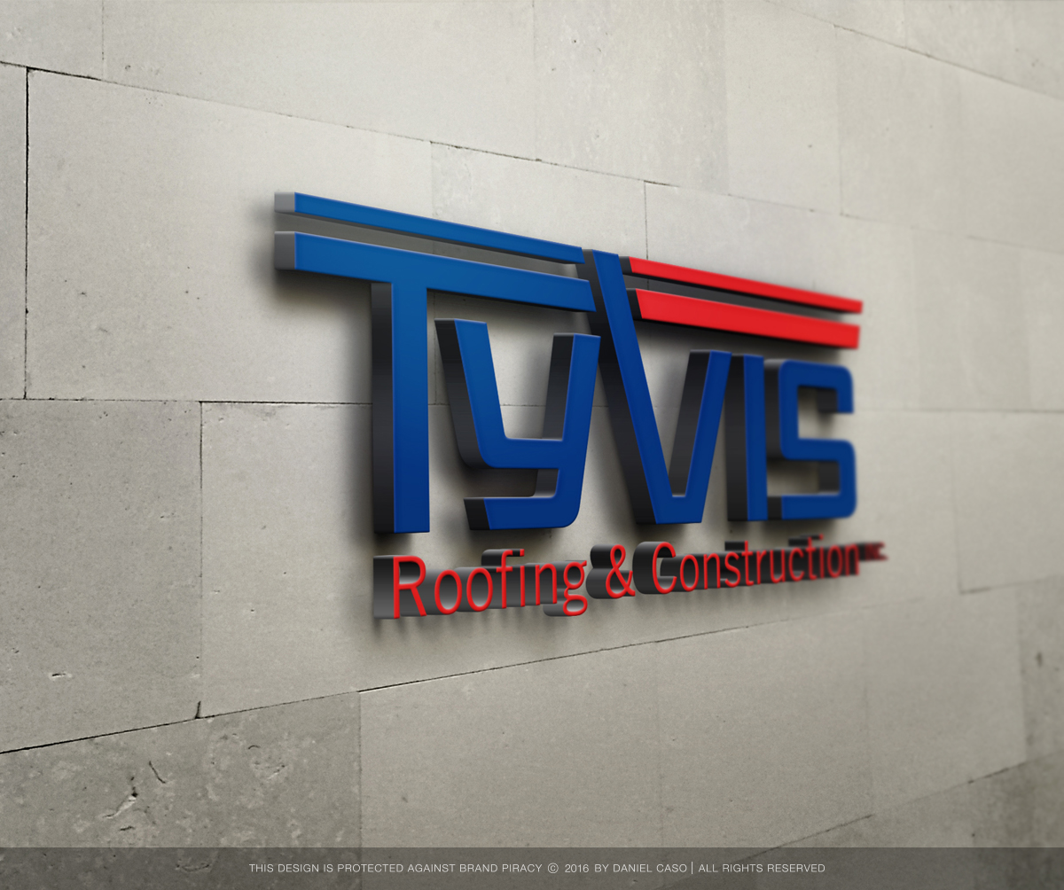 Diseño de Logo por Daniel Caso Design para Tyvis Roofing & Construction, Inc. | Diseño #11966693