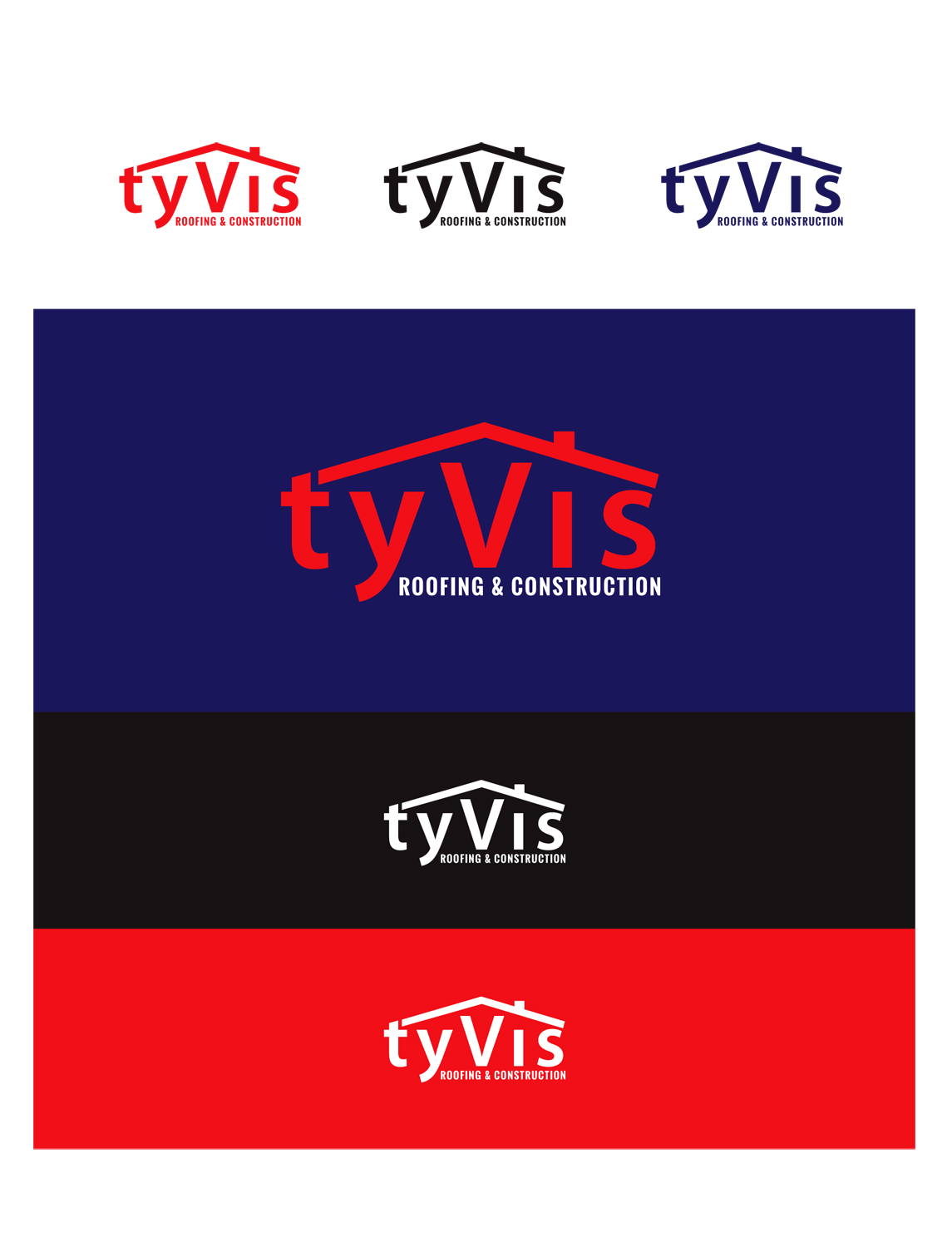Logo Design by CanDoDesign for Tyvis Roofing & Construction, Inc. | Design #11974503