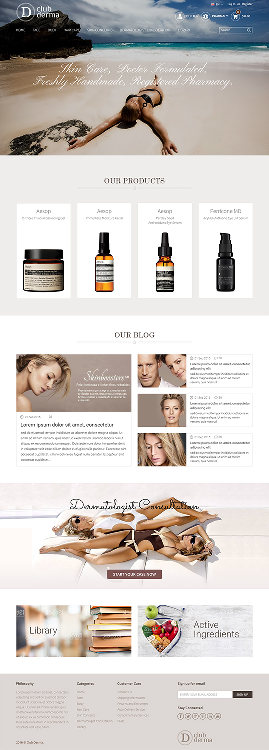 Web Design by RupalTechno for Club Derma | Design #11978314