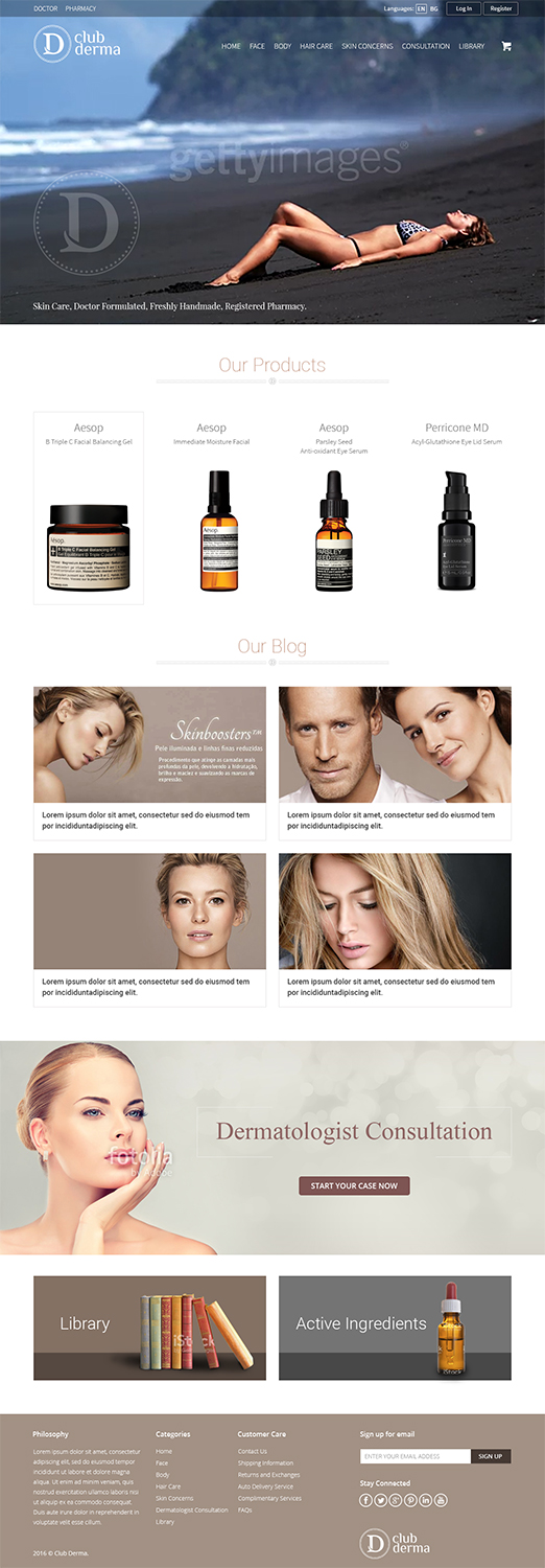 Web Design by RupalTechno for Club Derma | Design #12002145