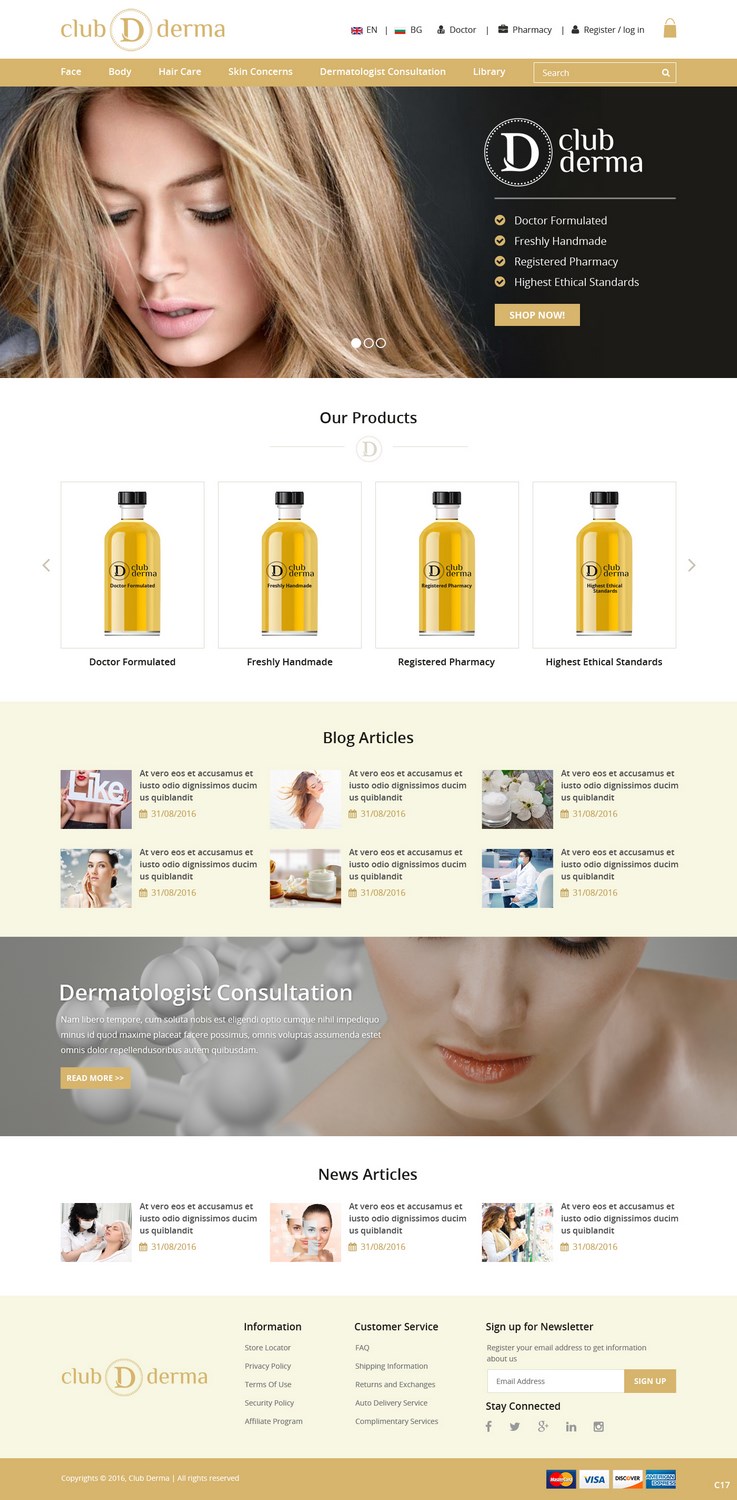 Web Design by pb for Club Derma | Design #11931115