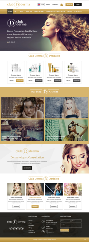 Web Design by pb for Club Derma | Design: #11931120
