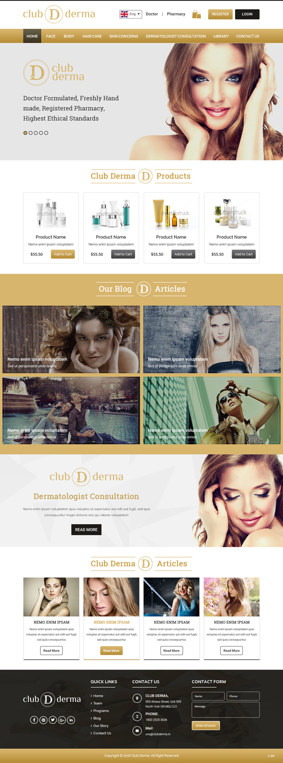 Diseño Web por pb para Club Derma | Diseño #11931123