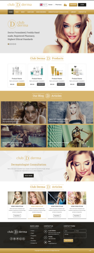 Web Design by pb for Club Derma | Design: #11931123