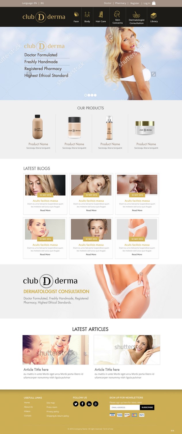 Diseño Web por pb para Club Derma | Diseño #11932581