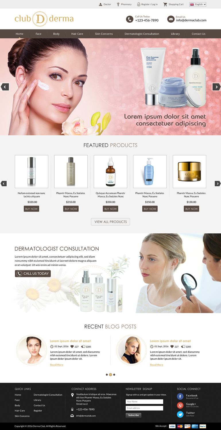 Web Design by Sbss for Club Derma | Design #11940488