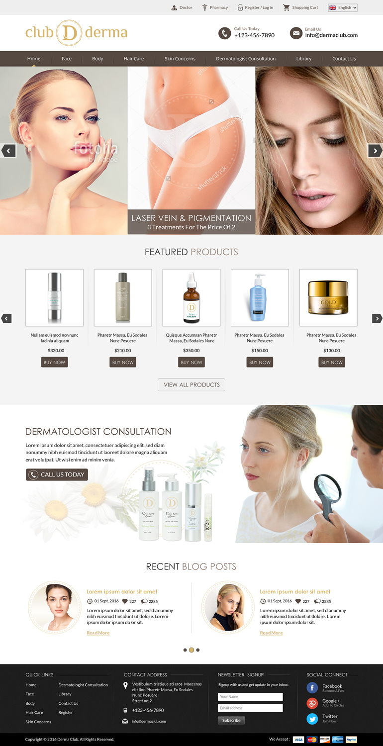 Web Design by Sbss for Club Derma | Design #11940491