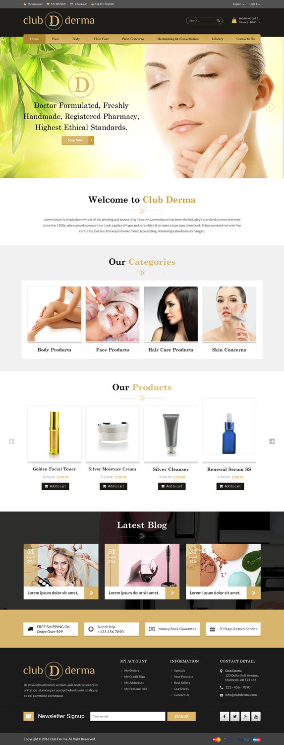 Web Design by Sbss for Club Derma | Design #11944522