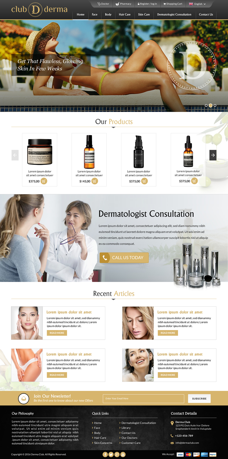 Diseño Web por Sbss para Club Derma | Diseño #11951343