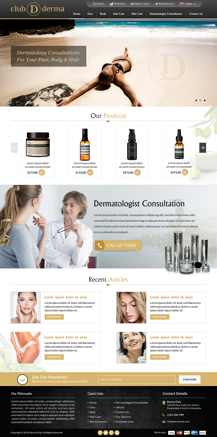 Diseño Web por Sbss para Club Derma | Diseño #11951346