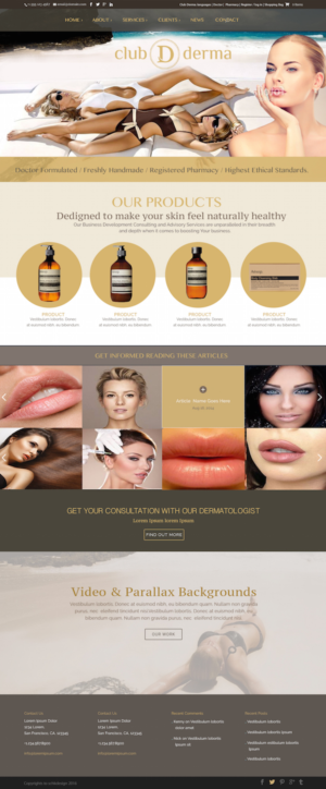 Web Design by schk for Club Derma | Design: #11932440