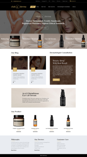 Diseño Web por Ved Web Services para Club Derma | Diseño #11982566