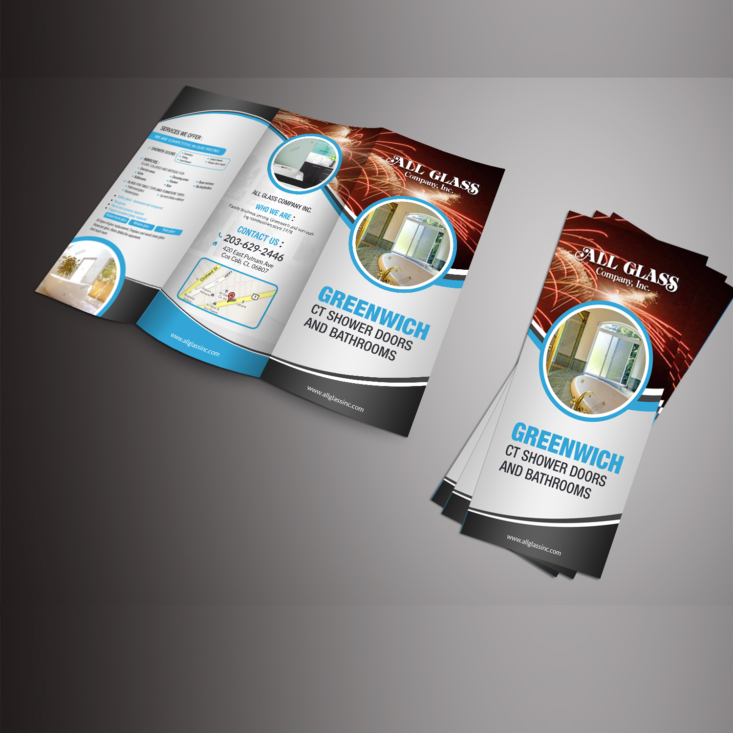 Brochure Design by debdesign for ALL GLASS CO. INC. | Design #11991770