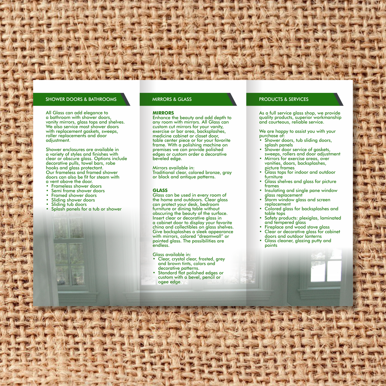 Brochure Design by barinix for ALL GLASS CO. INC. | Design #17653177