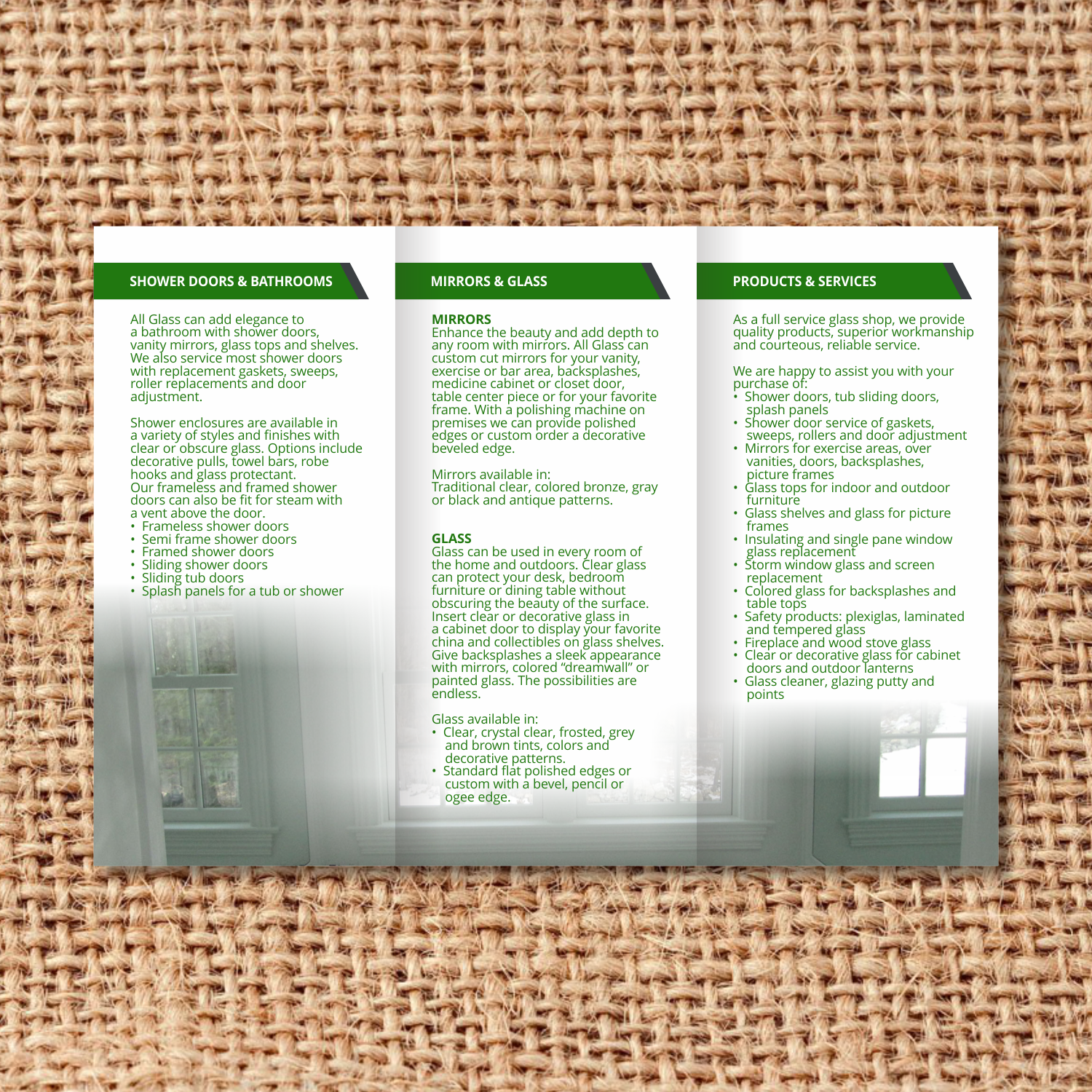 Brochure Design by barinix for ALL GLASS CO. INC. | Design #17653179