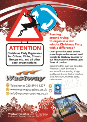 Christmas Lights Tour - London Coach Tour with Cheese & Wine | Flyer Design by the artworks
