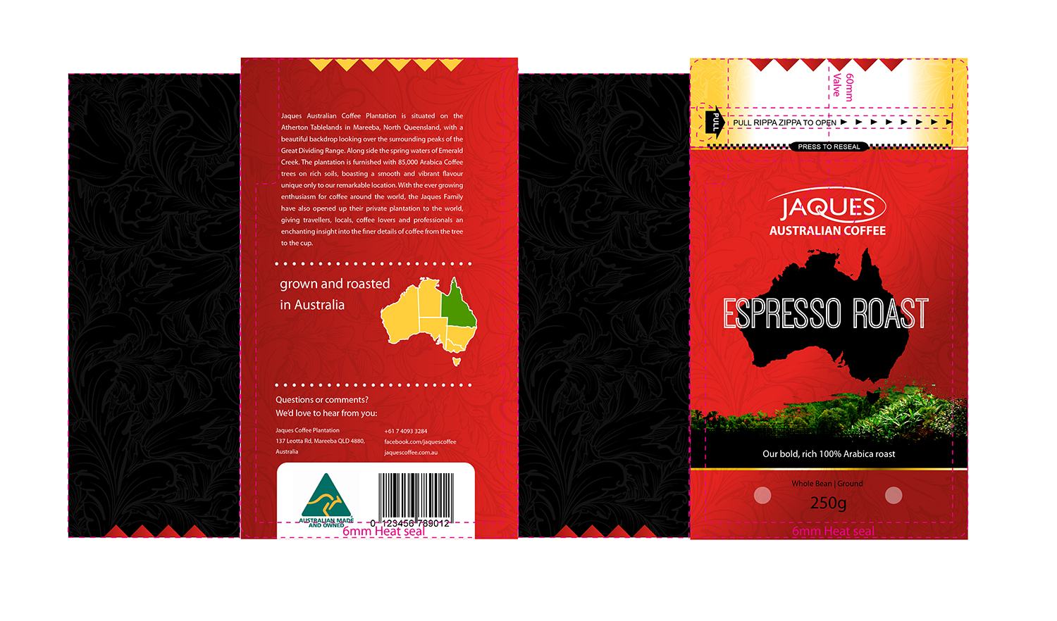 Packaging Design by Synthesis for Jaques Australian Coffee | Design #12009191