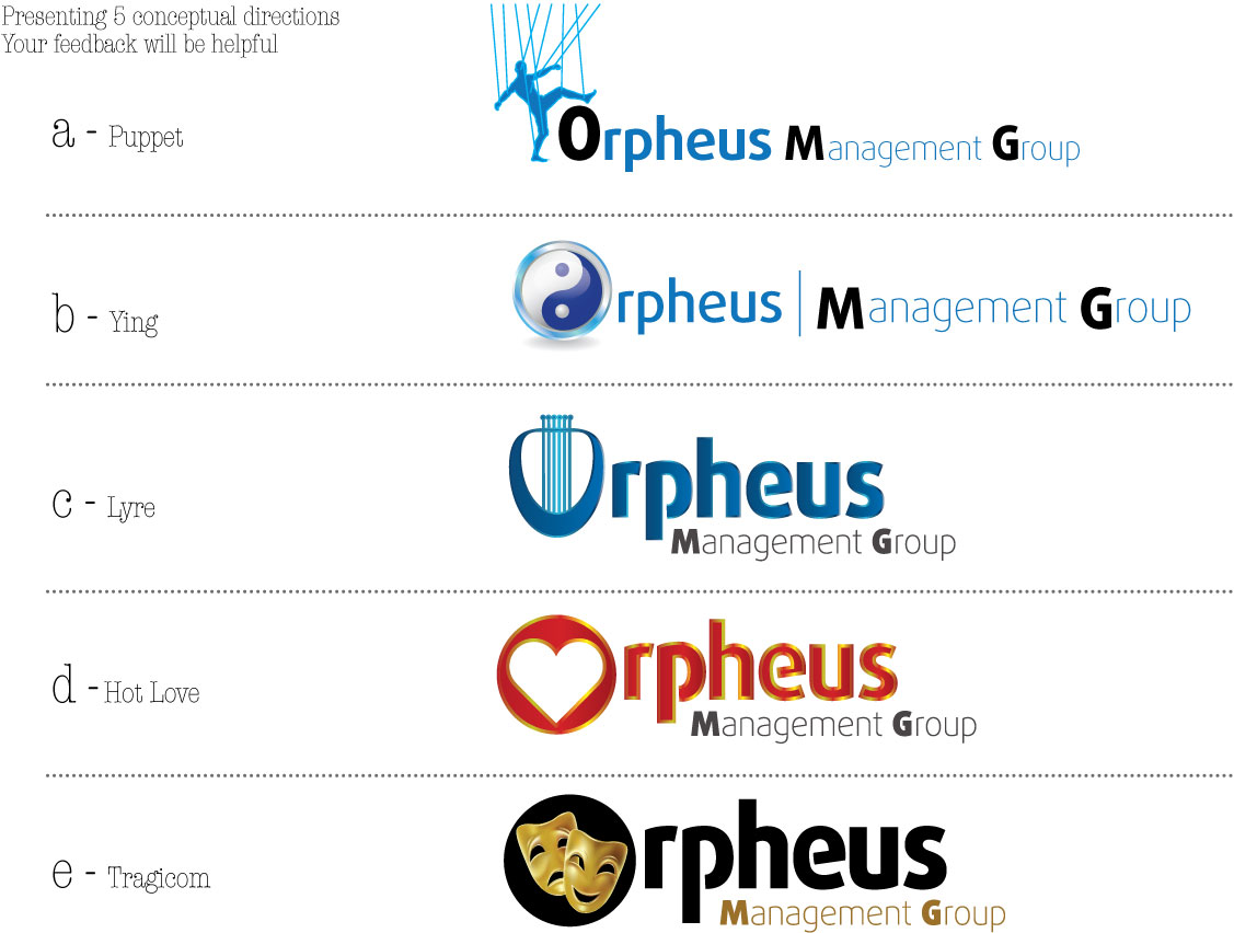 Diseño de Logo por mosconick para Orpheus Management Group | Diseño #2384743