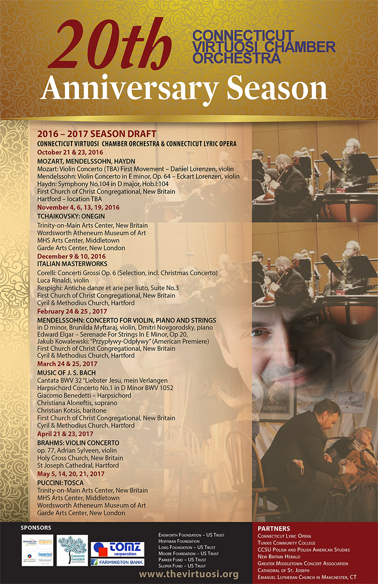 Design de Poster par Venus L. Penaflor pour Connecticut Virtuosi Chamber Orchestra, Inc.  | Design #12011541