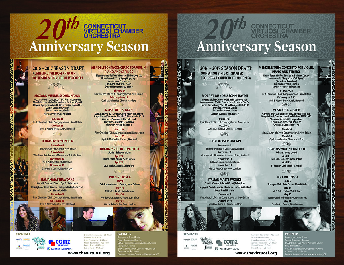 Diseño de Póster por Venus L. Penaflor para Connecticut Virtuosi Chamber Orchestra, Inc.  | Diseño #12021401