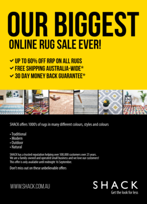 Biggest Online Rug Sale Ever by SHACK | Diseño Publicitario por JCR