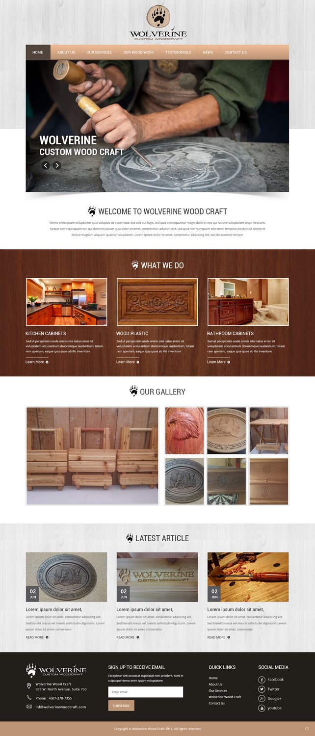 Web Design by pb for Wolverine Custom Woodcraft | Design #11981443