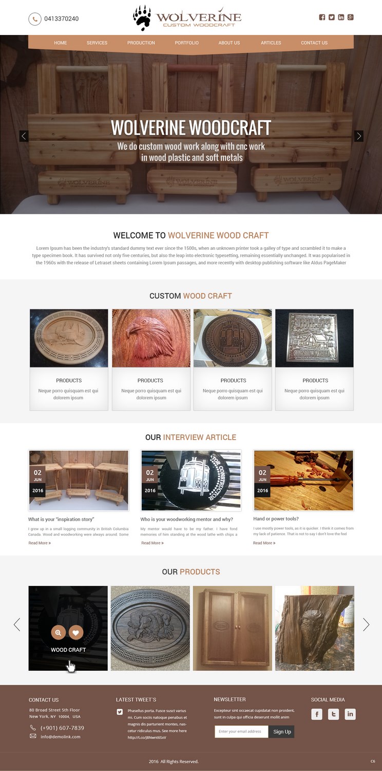 Web Design by pb for Wolverine Custom Woodcraft | Design #11981446