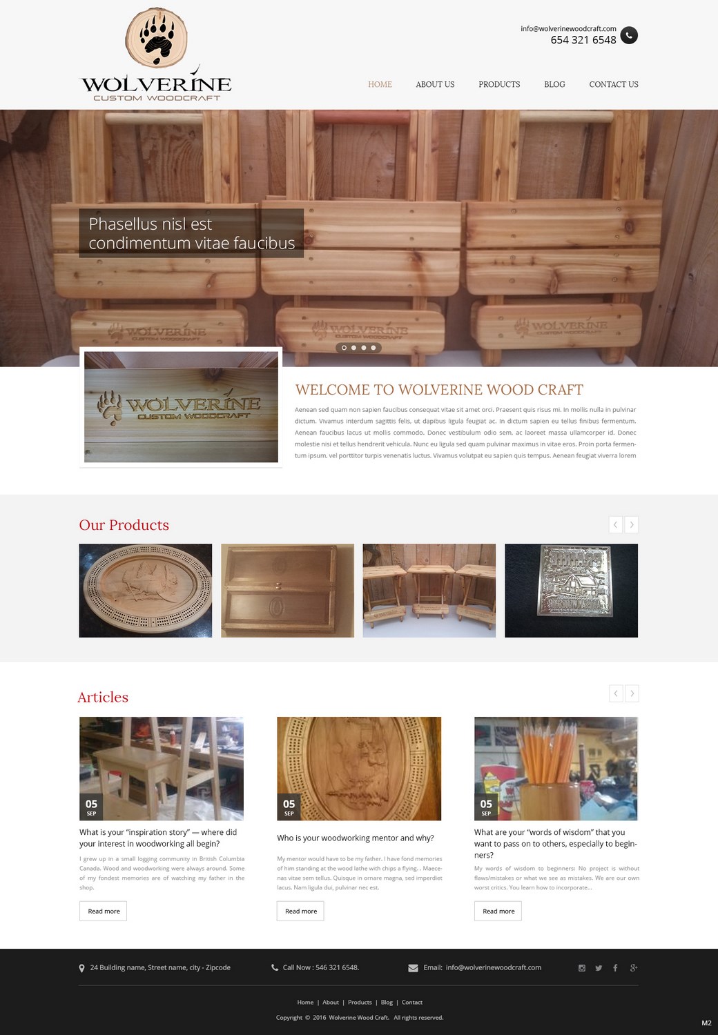 Web Design by pb for Wolverine Custom Woodcraft | Design #11981448