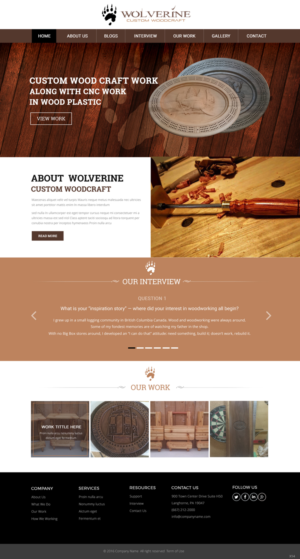 Web Design by pb for Wolverine Custom Woodcraft | Design: #11981449
