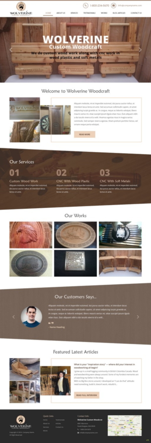 Web Design by pb for Wolverine Custom Woodcraft | Design: #11982133