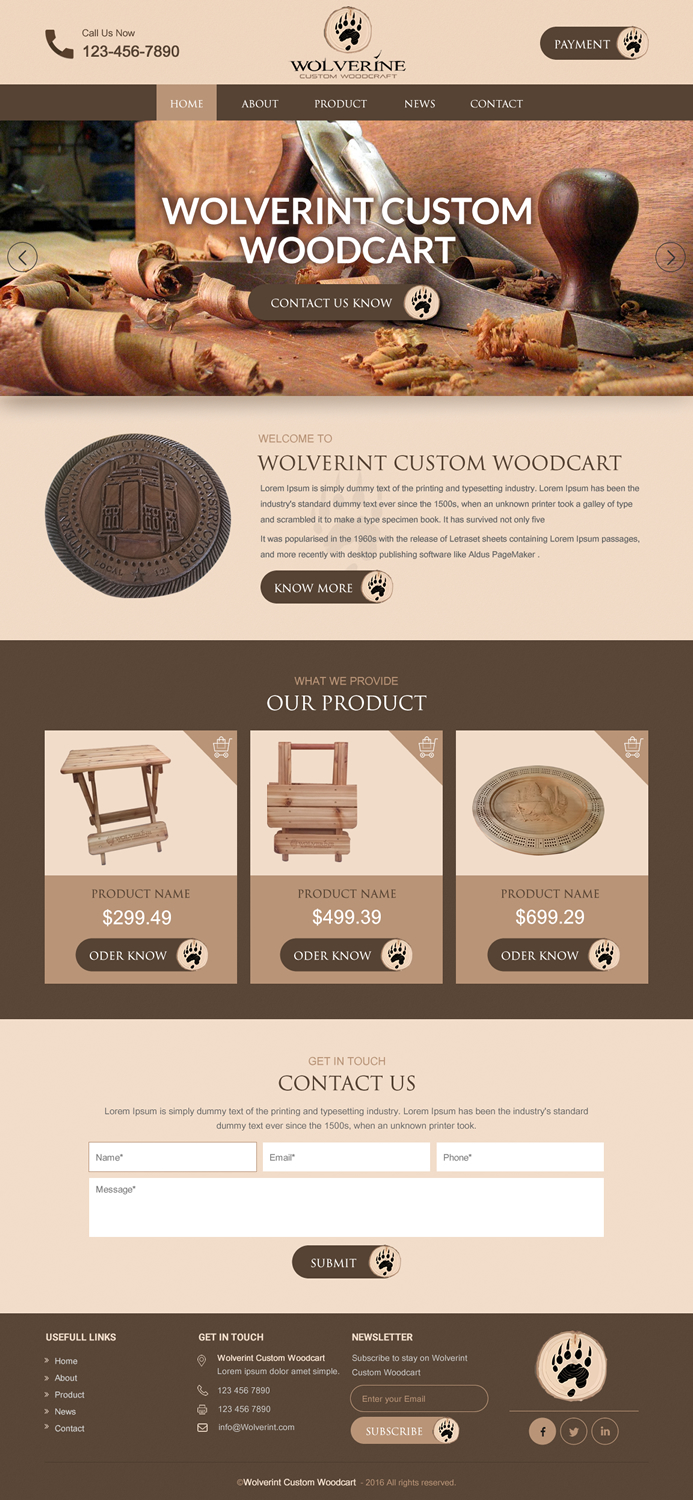 Web Design by rightway for Wolverine Custom Woodcraft | Design #11979937