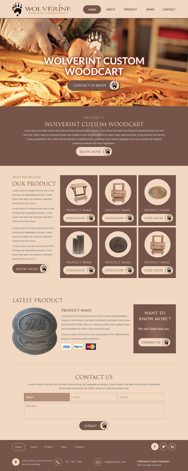 Web Design by rightway for Wolverine Custom Woodcraft | Design #11979941