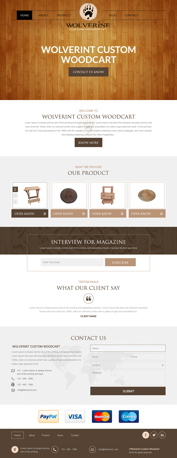 Web Design by rightway for Wolverine Custom Woodcraft | Design #11979944